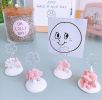 4 Pack Card Photo Holders Resin Pink Sakura Decorative Table Number Memo Clip Holder