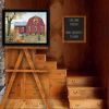 "Autumn Leaf Quilt Block Barn" by Billy Jacobs, Ready to Hang Framed Print, Black Frame