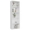 5-Tier Book Cabinet High Gloss White 23.6"x11.8"x74.4" Engineered Wood