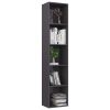 Book Cabinet High Gloss Gray 15.7"x11.8"x74.4" Engineered Wood