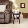 16'' Wood Round End Table, Side Table w/Open Shelf, Small Sofa Side Table for Small Space