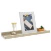 Wall Shelves 2 pcs White and Sonoma Oak 15.7"x3.5"x1.2"