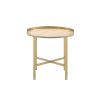 Oak and Gold End Table with Tray Top