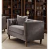 ACME Sidonia Chair & 1 Pillow in Gray Velvet 53582