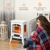 HOMCOM Electric Fireplace Stove, 22" Freestanding Fireplace Heater with 3-Sided Realistic Flame, Overheating Protection, Adjustable Temperature