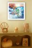 "Sunset Mermaid" by Bluebird Barn, Ready to Hang Framed Print, White Frame
