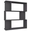 Book Cabinet/Room Divider Gray 31.5"x9.4"x37.8" Engineered Wood