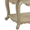 Antique White End Table with Bottom Shelf