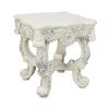 Antique White End Table with Floral Legs