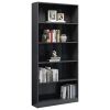 5-Tier Book Cabinet High Gloss Gray 31.5" x 9.4" x 68.9" Engineered Wood