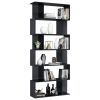 Book Cabinet/Room Divider High Gloss Black 31.5"x9.4"x75.6"