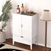 Bar Cabinet,Wine Bar Cabinet,Liquor Storage Credenza,Sideboard with Wine Racks & Stemware Holder,Wine glass holder,Metal handle