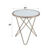 Valora Frosted Glass Top & Champagne Finish End Table