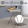 Valora Frosted Glass Top & Champagne Finish End Table