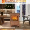 HOMCOM 22" Electric Fireplace Heater, Freestanding Fire Place Stove with Realistic LED Flames and Logs, and Overheating Protection, 750W/1500W