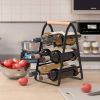 Mecor Countertop Wine Rack, Tabletop Wood Wine Holder for 6 Bottle, 3-Tier Classic Design, Perfect for Home Decor, Bar, Wine Cellar, Basement, Cabinet