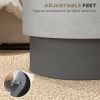 HOMCOM Concrete Finish End Table, Round Side Table with 4 Adjustable Feet, Lightweight for Indoor, Outdoor, Gray