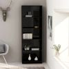5-Tier Book Cabinet High Gloss Black 23.6" x 9.4" x 68.9" Engineered Wood