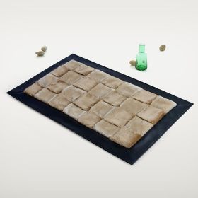 Onitiva - [Light Brown Grid] Handwoven Home Rugs (19.7 by 31.5 inches)