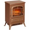 HOMCOM 22" Electric Fireplace Heater, Freestanding Fire Place Stove with Realistic LED Flames and Logs, and Overheating Protection, 750W/1500W