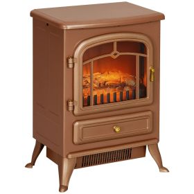 HOMCOM 22" Electric Fireplace Heater, Freestanding Fire Place Stove with Realistic LED Flames and Logs, and Overheating Protection, 750W/1500W