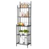 5 Tier Multiuse Black Metal Metal Storage Shelves Steel Baker' s Rack Organizer Rack for Kitchen/Garage/Bathroom/Laundry RT