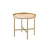 Oak and Gold End Table with Tray Top