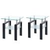 2-Piece Clear Tempered Glass Small Table, End Table for Living Room, Sofa Table