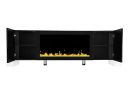 ON-TREND Modern TV Stand with 34.2" Non-heating Electric Fireplace, High Gloss Entertainment Center with 2 Cabinets, Media Console for TVs up to 78"