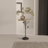 Round Side Table, Small Drink Table for Small Spaces, Modern Accent End Table Coffee Table with Metal Leg for Living Room, Bedroom, Corners