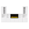ON-TREND Modern TV Stand with 34.2" Non-heating Electric Fireplace, High Gloss Entertainment Center with LED Lights