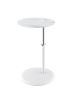 Orbit 15.5" End Table with Height Adjustable White Marble Textured Top
