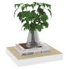Floating Wall Shelf Oak and White 9.1"x9.3"x1.5" MDF