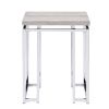 Natural Oak and Chrome End Table with Metal Sled Base