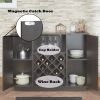 Hazen Espresso Finish Wine Cabinet