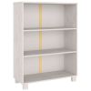Book Cabinet White 33.5"x13.8"x44.1" Solid Wood Pine
