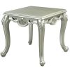 Champagne End Table with Metal Leg