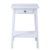 White End Table with Bottom Shelf