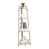 Corner Shelf with Two Drawers 72.64'' Tall;  4-tier Industrial Bookcase;  Gold