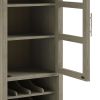 Avalon - High Storage Wine Rack Cabinet - Distressed Grey