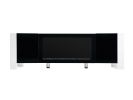 ON-TREND Modern TV Stand with 34.2" Non-heating Electric Fireplace, High Gloss Entertainment Center with 2 Cabinets, Media Console for TVs up to 78"