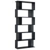 Book Cabinet/Room Divider High Gloss Black 31.5"x9.4"x75.6"