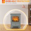 HOMCOM 22" Electric Fireplace Heater, Freestanding Fire Place Stove with Realistic LED Flames and Logs, and Overheating Protection, 750W/1500W, Gray