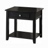 Black End Table with Bottom Shelf