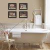 "Bathroom I Collection " 4-Piece Vignette By Pam Britton, Printed Wall Art, Ready To Hang Framed Poster, Black Frame