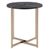 Black and Champagne Round End Table