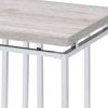 Natural Oak and Chrome End Table with Metal Sled Base