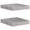 Floating Wall Shelves 2 pcs Concrete Gray 9.1"x9.3"x1.5" MDF
