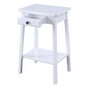 White End Table with Bottom Shelf