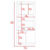 Montenegro Bar Cabinet, Double Door Cabinet, Five Built-in Wine Rack, Three Shelves -Black